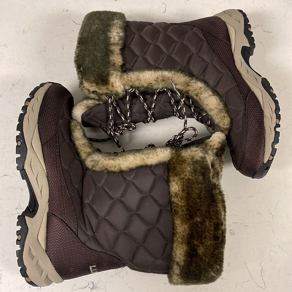 L. L. Bean Faux Fur Winter Snow Bootss Size 8.5 Brown - Picture 11 of 16